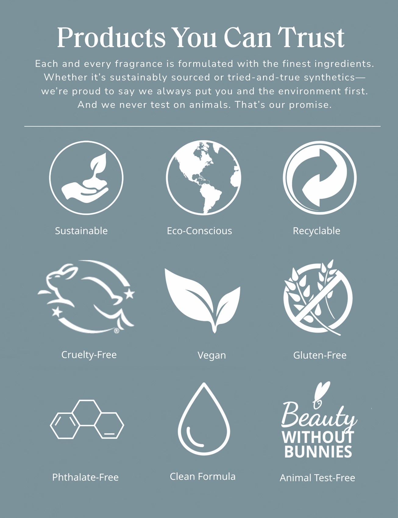 Products You can trust symbols